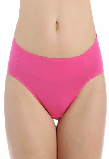 Bright pink high-waisted underwear on a white background