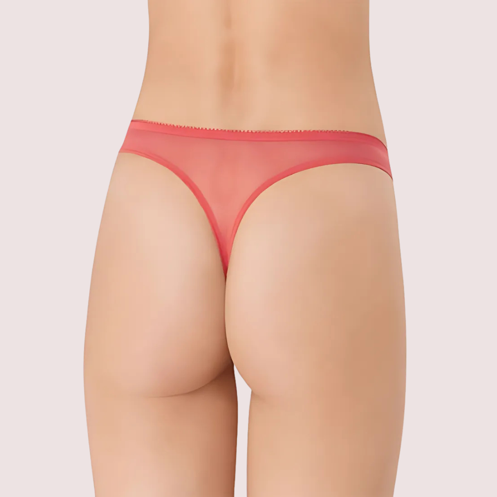 Thread 11 Dream Spotlight Coral Fishnet Lace Thong