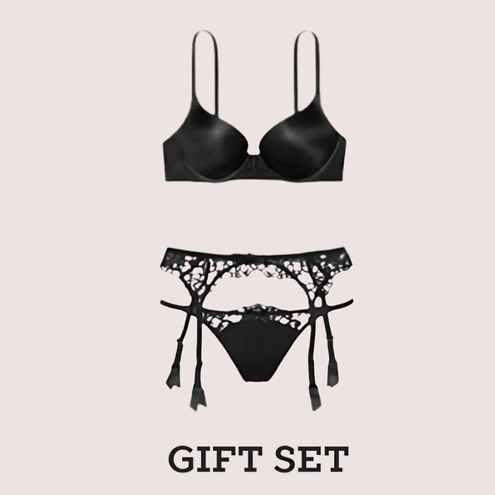 Very sexy garter belt and bra set for women with elegant premium lingerie design