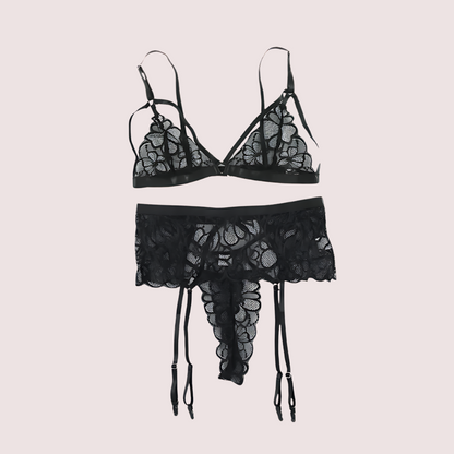 Sensual Lace Garter Belt Lingerie Matching Set