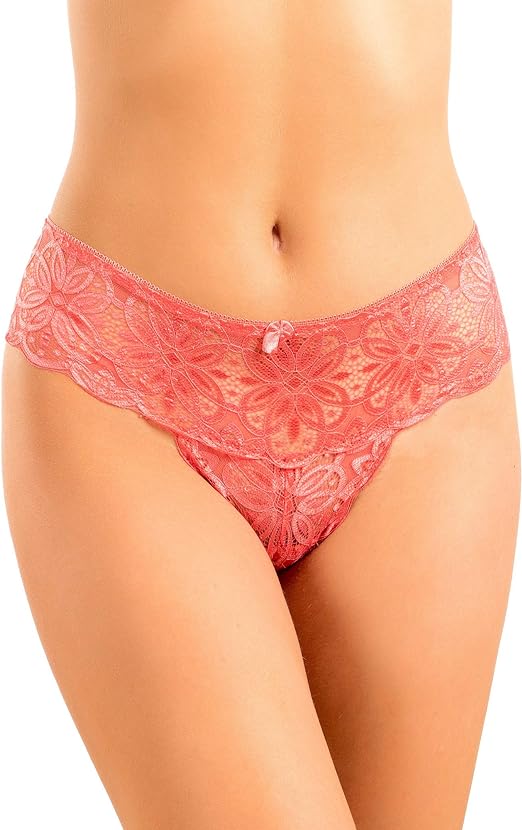 Red lace underwear on a white background